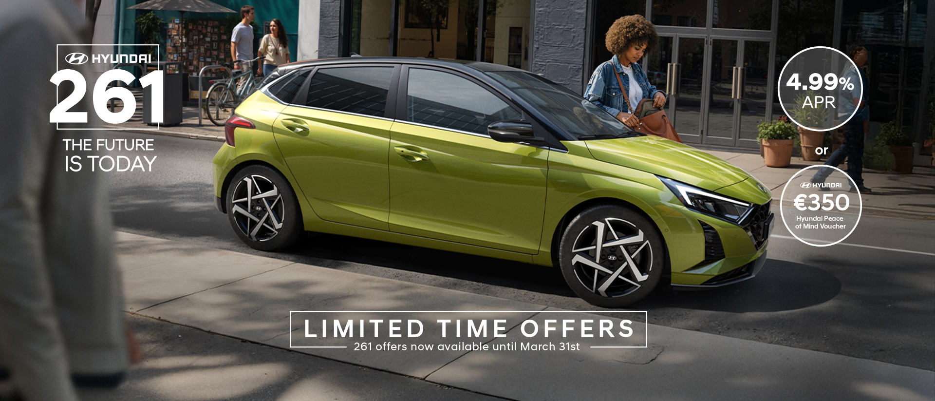 A young woman skateboarding in the street with a Hyundai i20 in the background.	